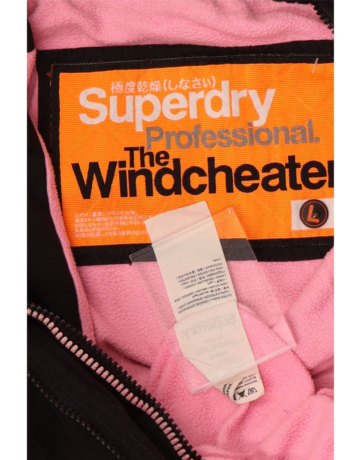 SUPERDRY Damska kurtka wiatrówka The Windcheater UK 16, duża czarna