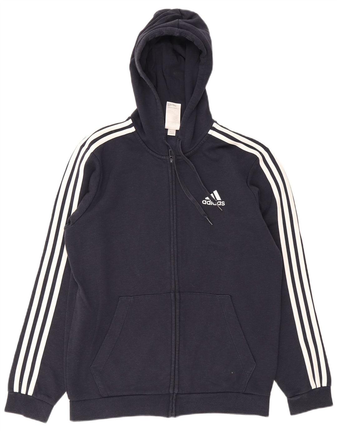 Adidas Mens Zip Hoodie Sweater Medium Navy Blue Cotton