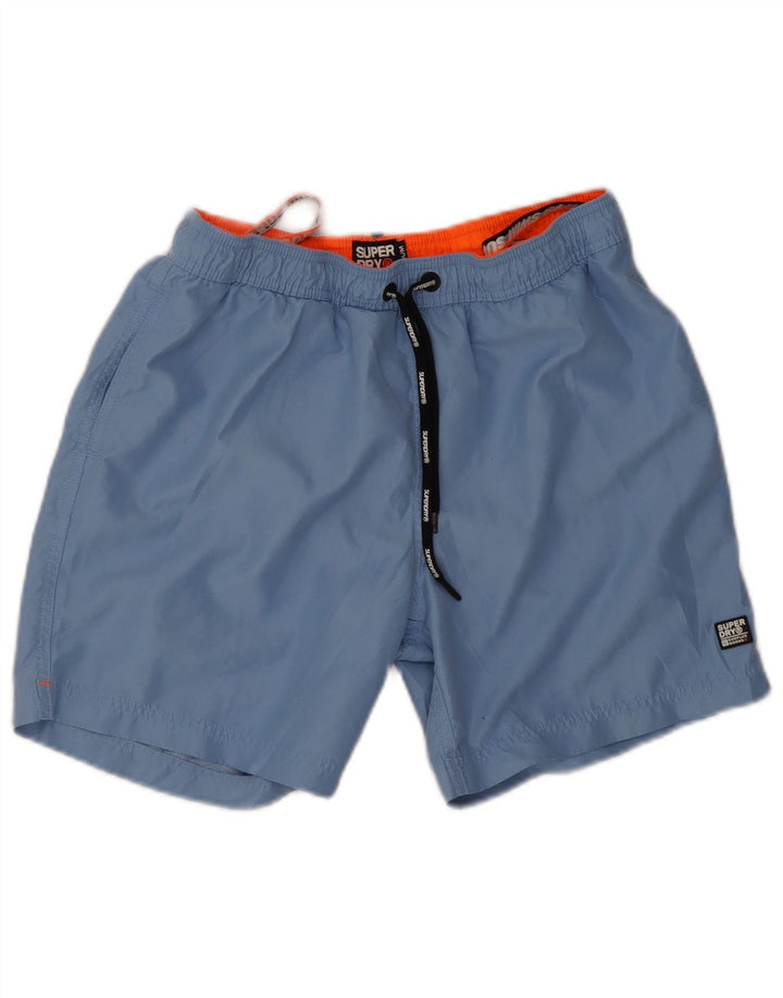 Pantaloncini da bagno da uomo Superdry in poliestere blu medio