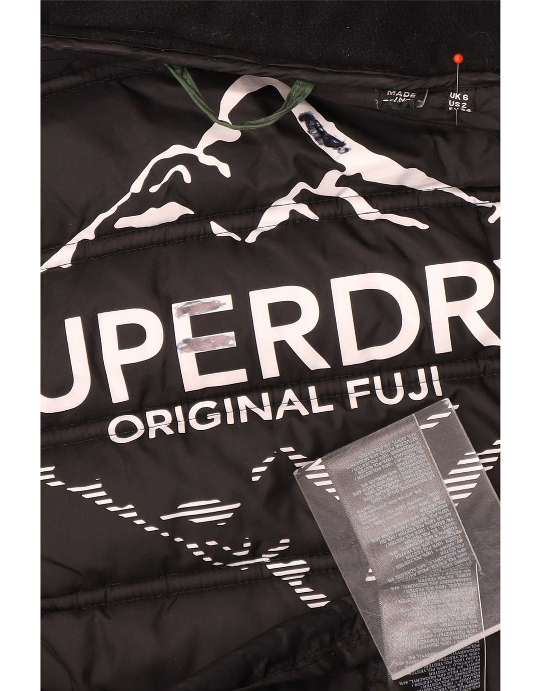 Superdry Womens Hooded Padded Coat UK 6 XS Green Polyester