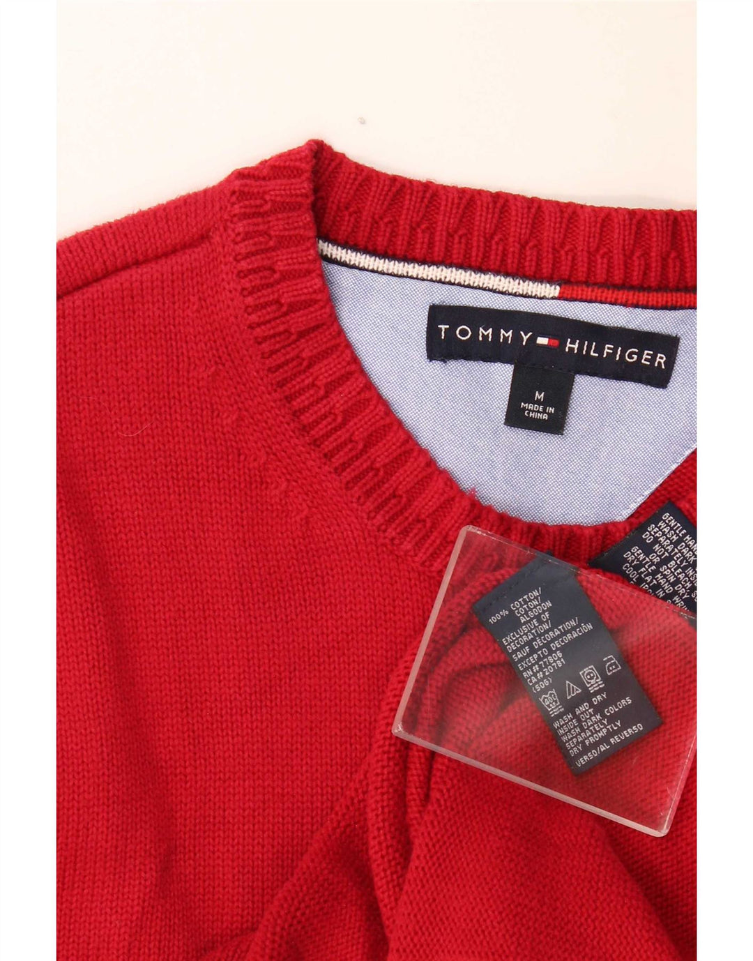 Tommy Hilfiger Mens Boat Neck Jumper Sweater Medium Burgundy