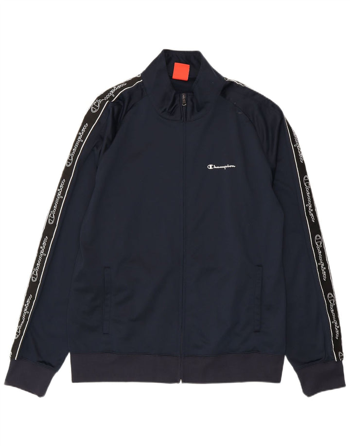 Champion Herren-Trainingsanzugoberteil mit Grafik, XL, Marineblau, Polyester