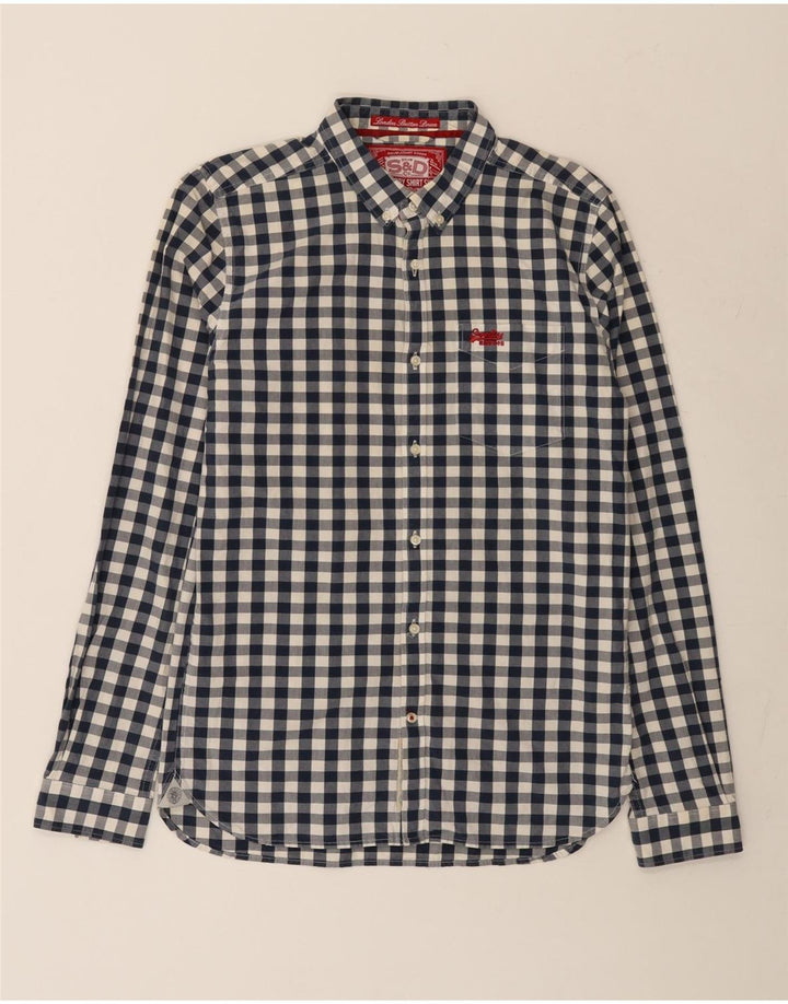 Superdry muška košulja velika tamnoplava gingham pamuk