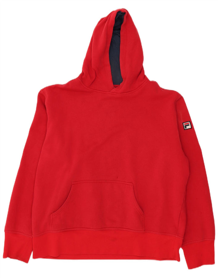 Fila Mens Hoodie Jumper 2XL Red Cotton