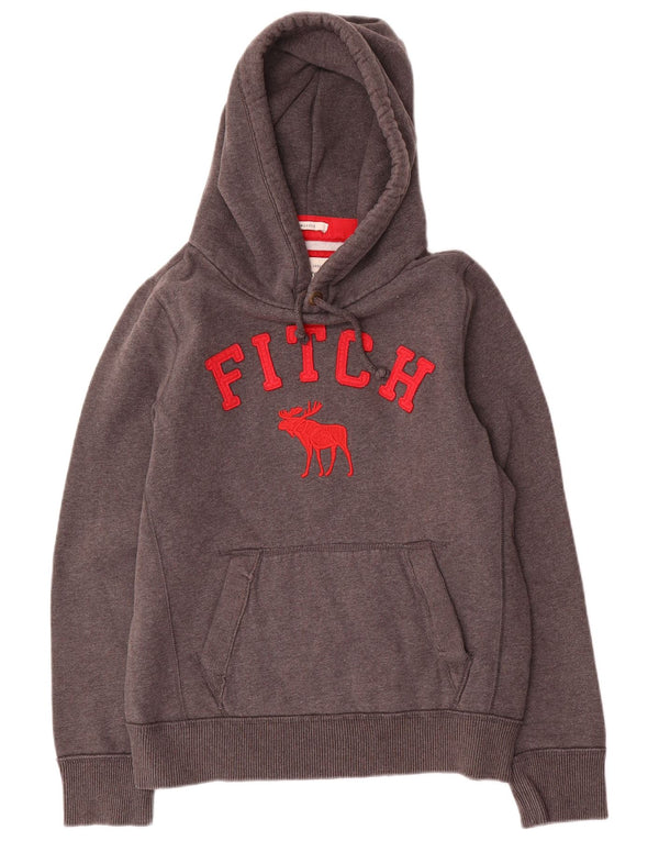 Abercrombie & Fitch Mens Graphic Hoodie Jumper Medium Grey Cotton