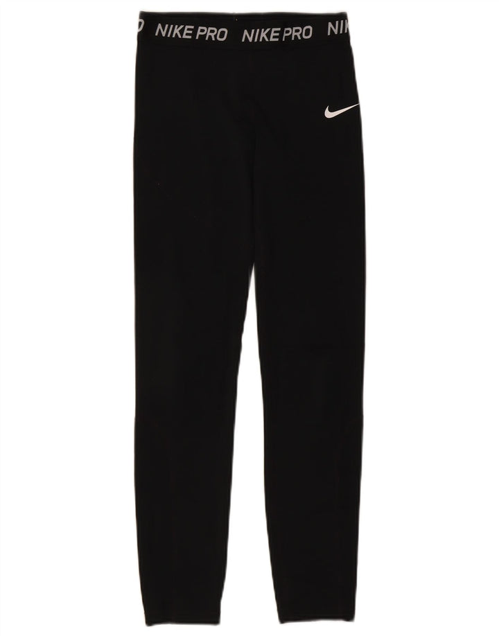 Nike Womens Graphic Leggings UK 4 XS Schwarz Polyester