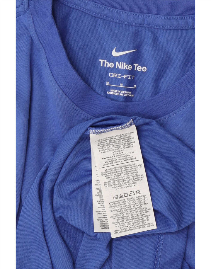 Мужская футболка с рисунком Nike, хлопковый топ среднего синего цвета