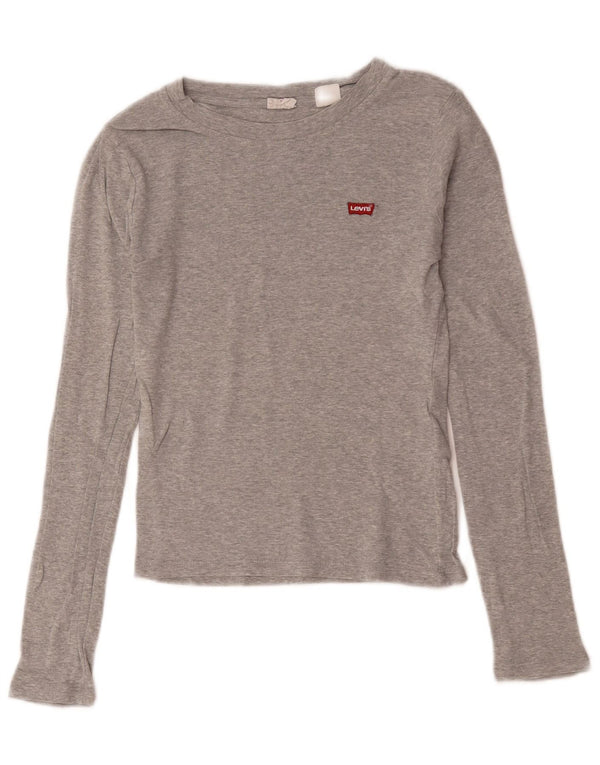 Γυναικείο τοπ Levi's μακρυμάνικο UK 2 2XS Γκρι βαμβακερό