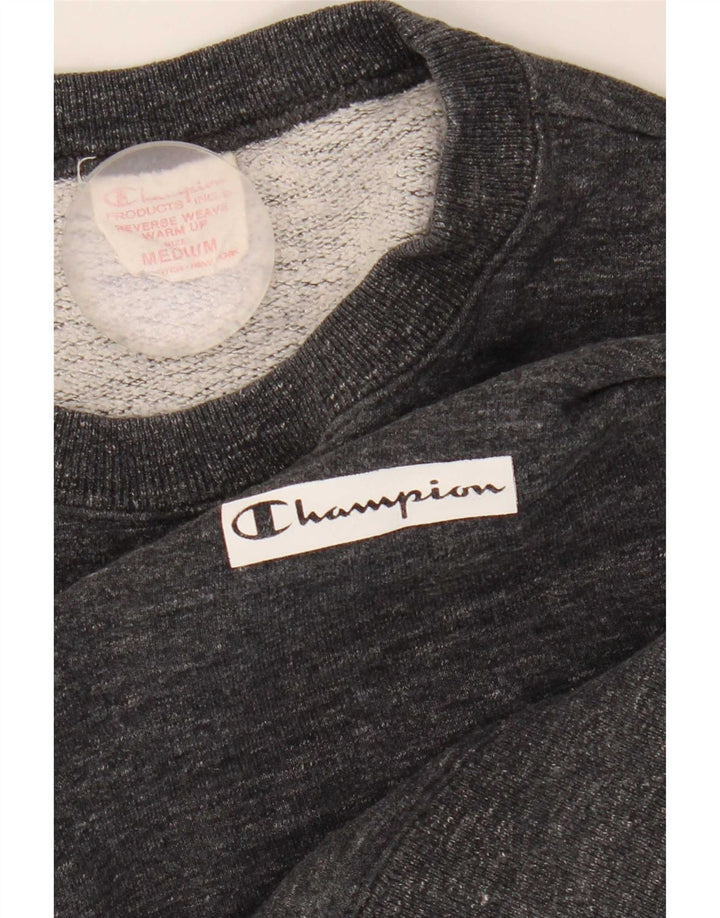 Champion Mens Crew Neck Jumper Sweater Medium Grey Flecked Cotton