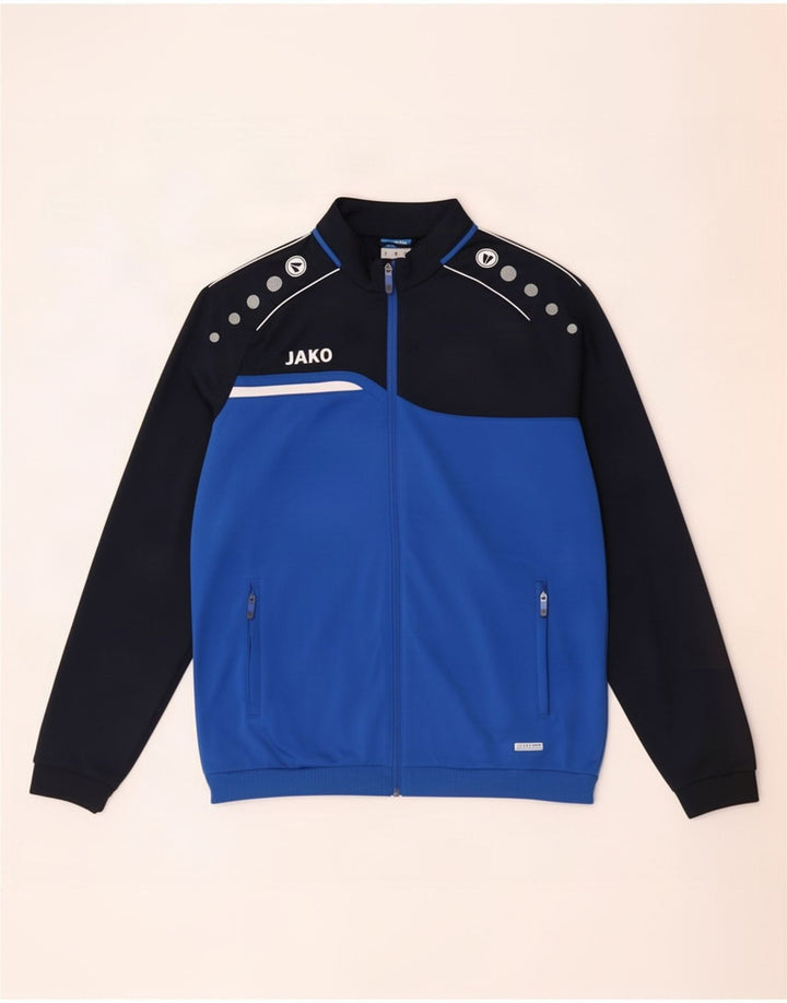 Giacca da tuta grafica da uomo Jako in poliestere color block blu medio