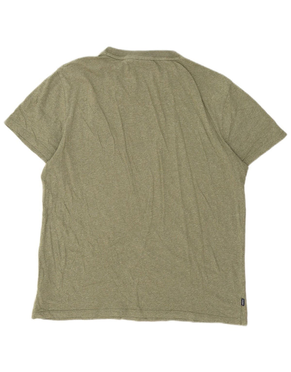 Superdry Mens T-Shirt Top XL Green Flecked Cotton