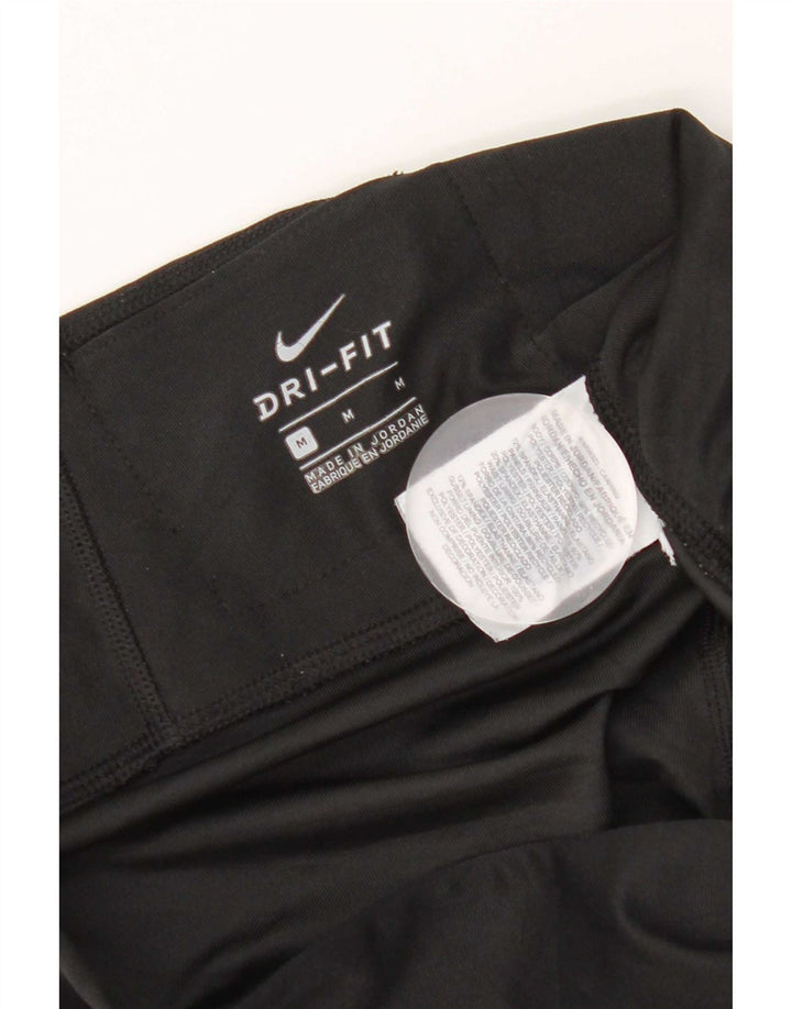 Nike Dame Dri Fit Leggings UK 14 Medium Sort Colourblock Polyester