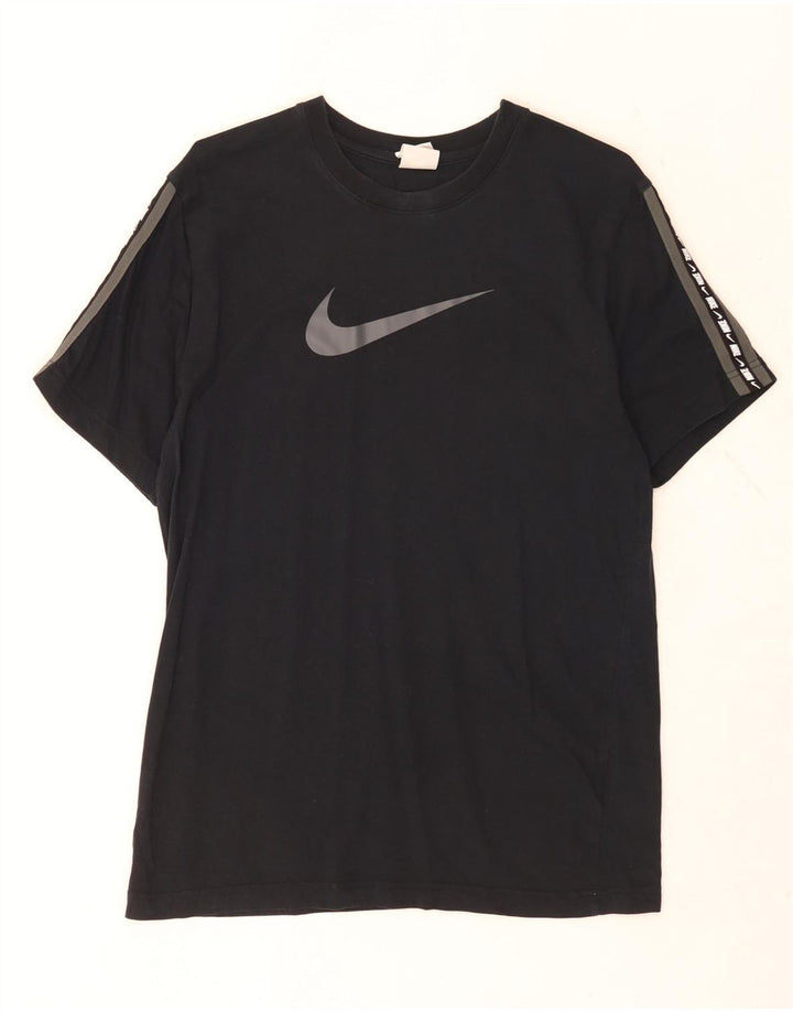 Tricou grafic Nike pentru bărbați Top mediu negru bumbac