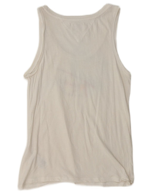 Canottiera grafica da donna Tommy Hilfiger UK 6 XS cotone bianco