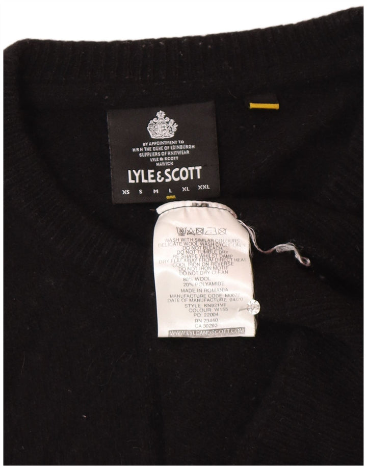 Lyle & Scott Dame sweater med rund hals DK 16 Stor sort uld