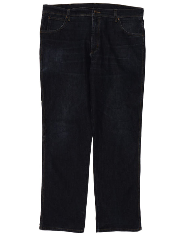 Wrangler Womens Regular Fit Straight Jeans W40 L34 Navy Blue Cotton