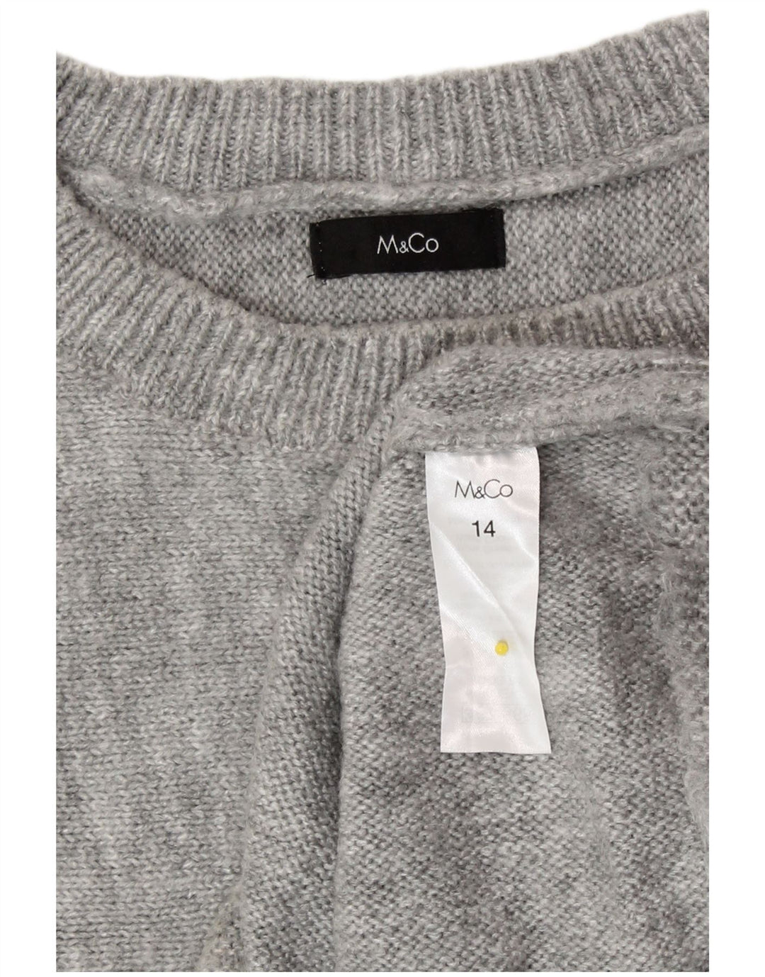 M&Co Womens Batwing Boat Neck Jumper Sweater UK 14 Medium Grey Striped
