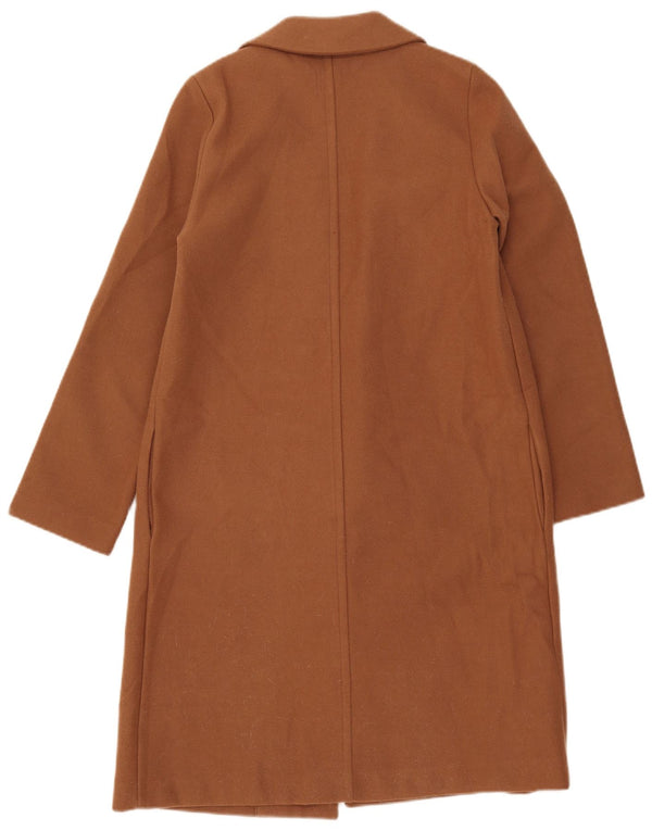 Zara Womens Open Overcoat UK 10 Small Brown Polyester