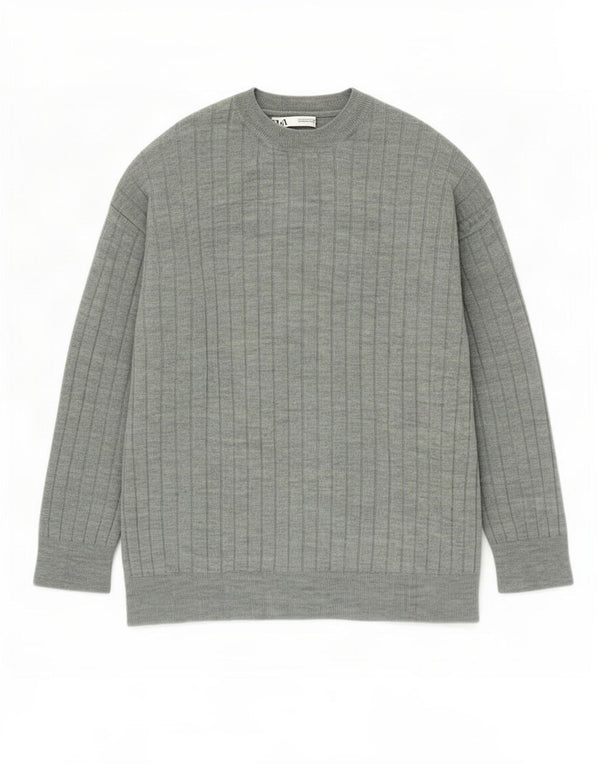 Maglione girocollo da uomo Zara in acrilico verde medio