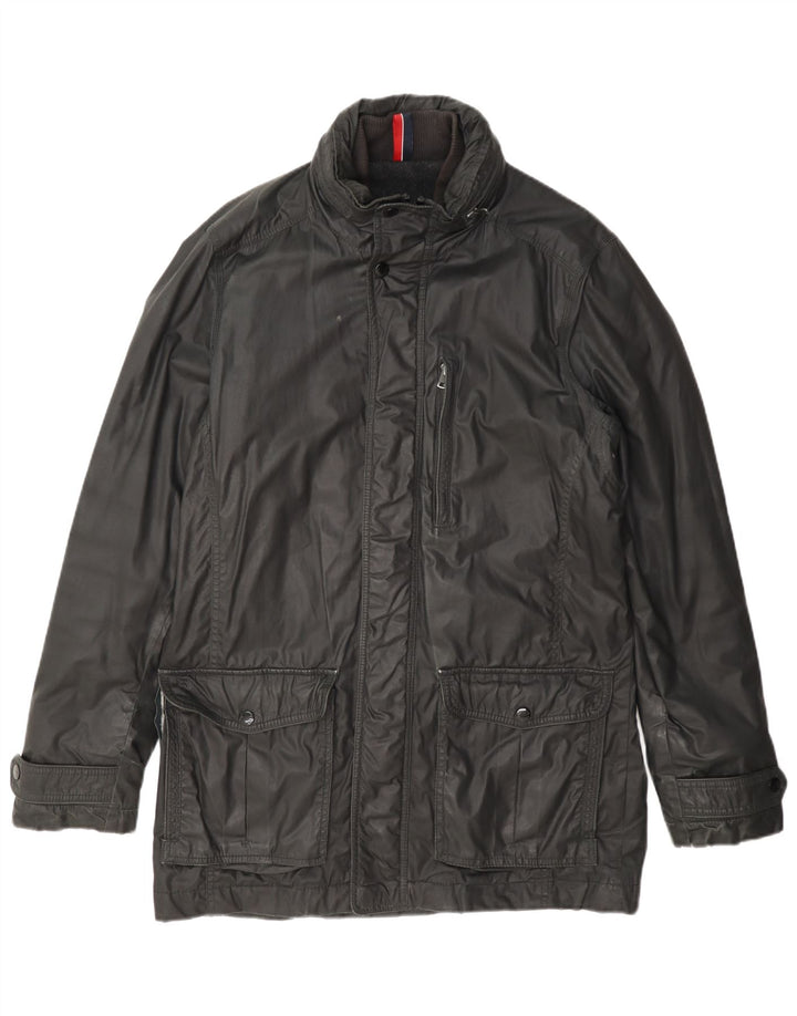 Tommy Hilfiger Herre imiteret læder Utility Jacket UK 38 Medium Grey