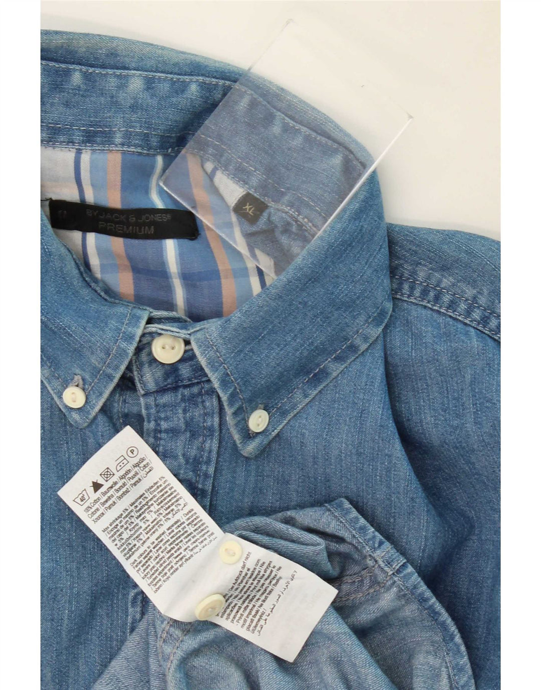 Jack & Jones Mens Denim Shirt XL Blue Cotton