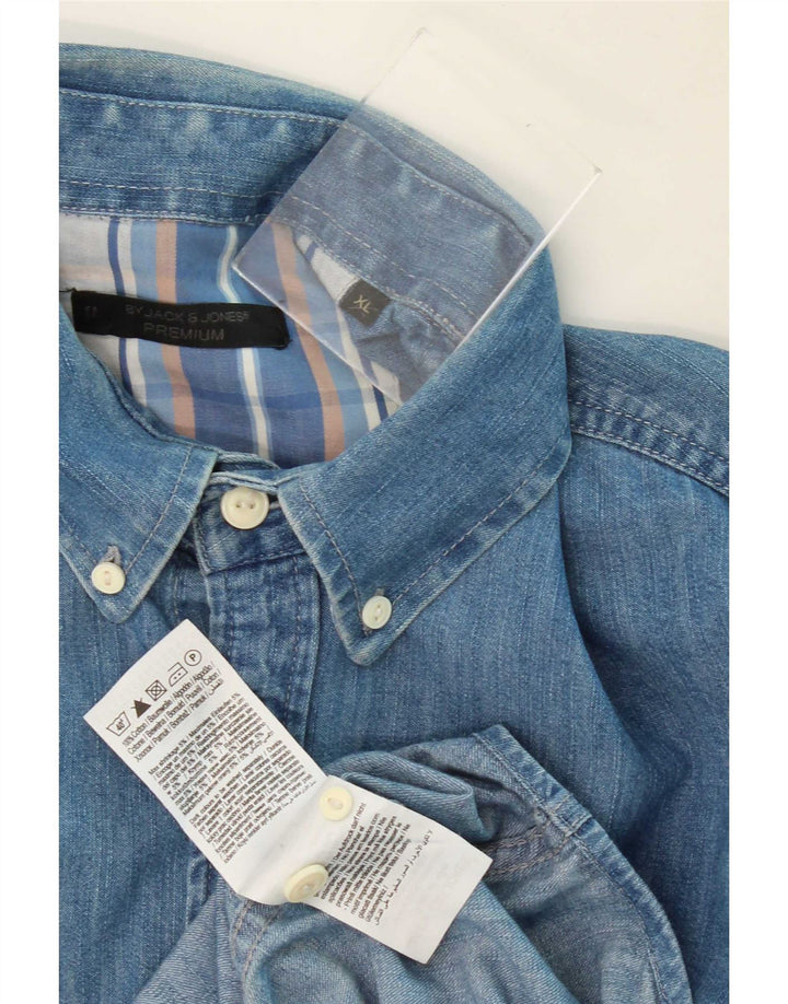 Jack & Jones Mens Denim Shirt XL Blue Cotton