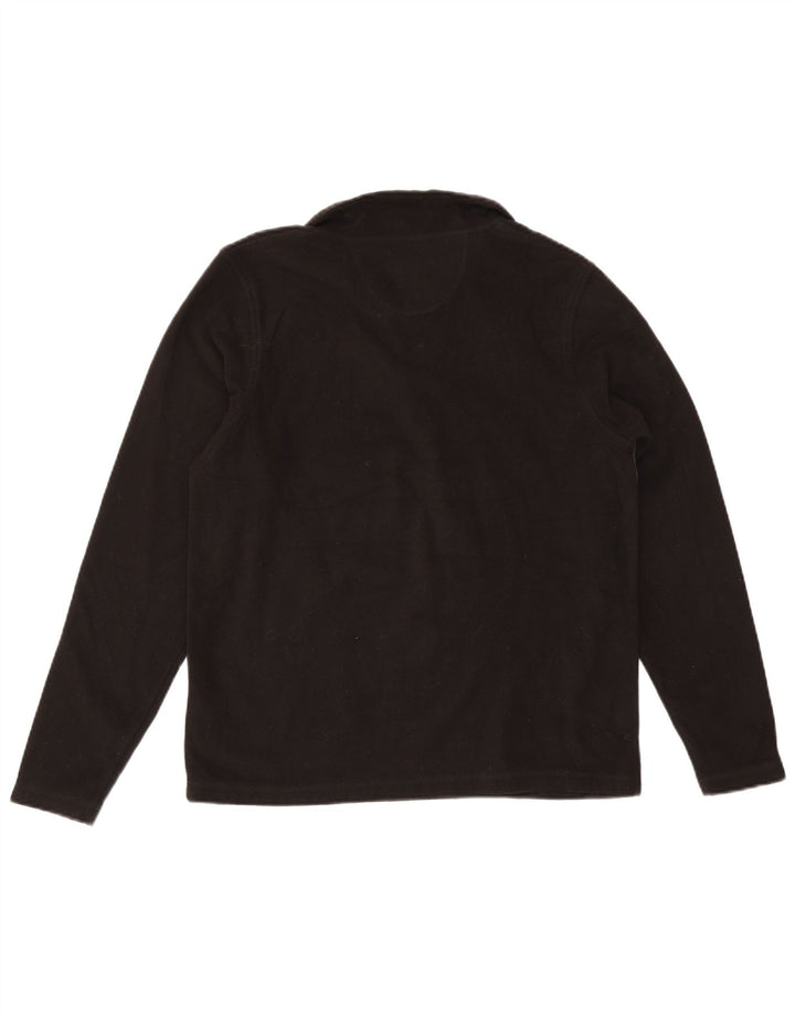 Pierre Cardin Mens Zip Neck Fleece Jumper Medium Black Colourblock