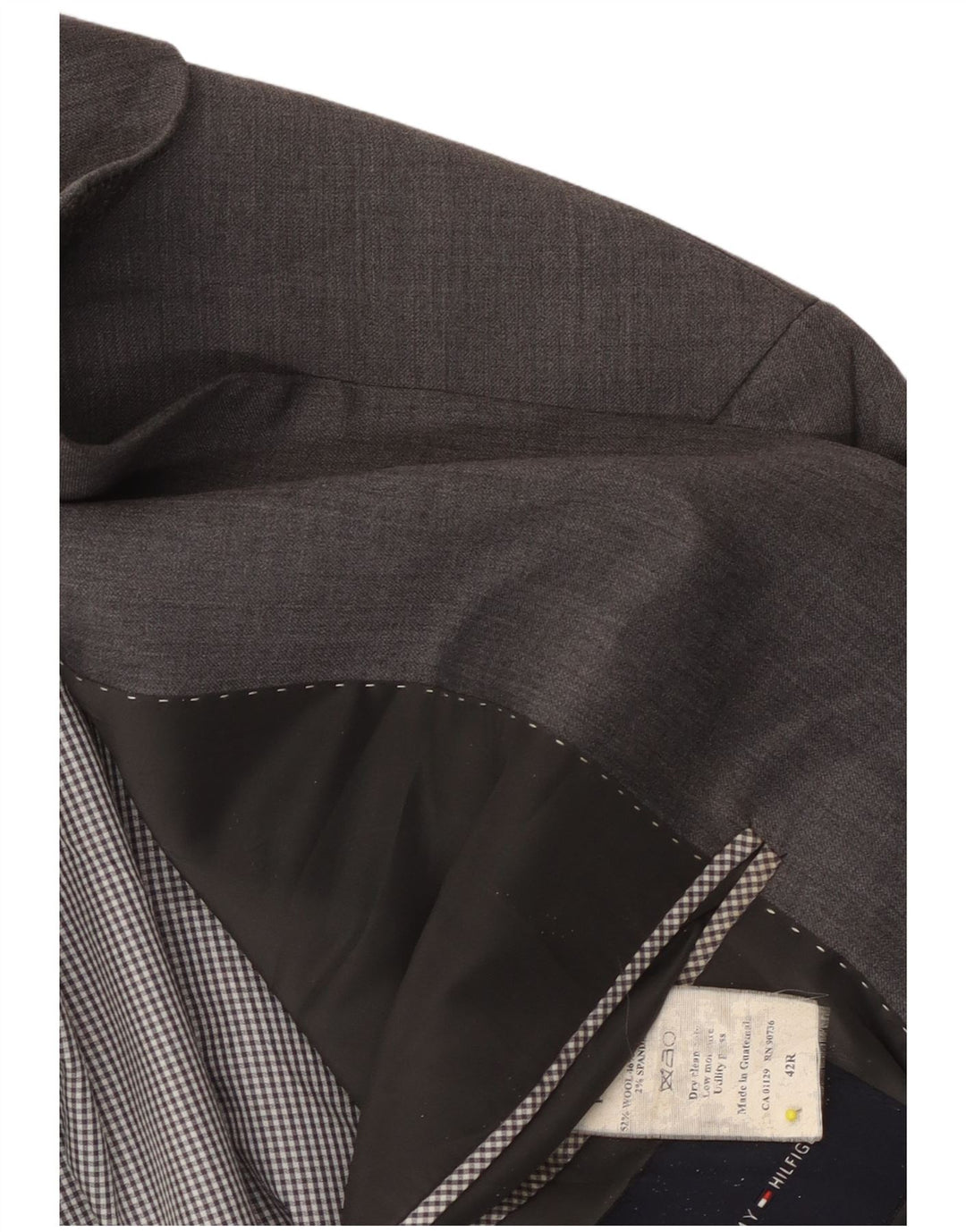 Giacca blazer da uomo a 2 bottoni Tommy Hilfiger UK 42 XL lana grigia