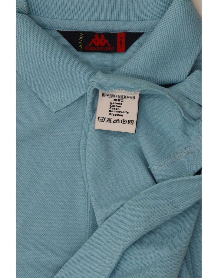 Polo Kappa Hombre Grande Azul Algodón
