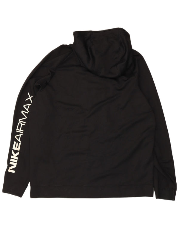 Felpa con cappuccio e zip grafica Nike da uomo XL in cotone nero