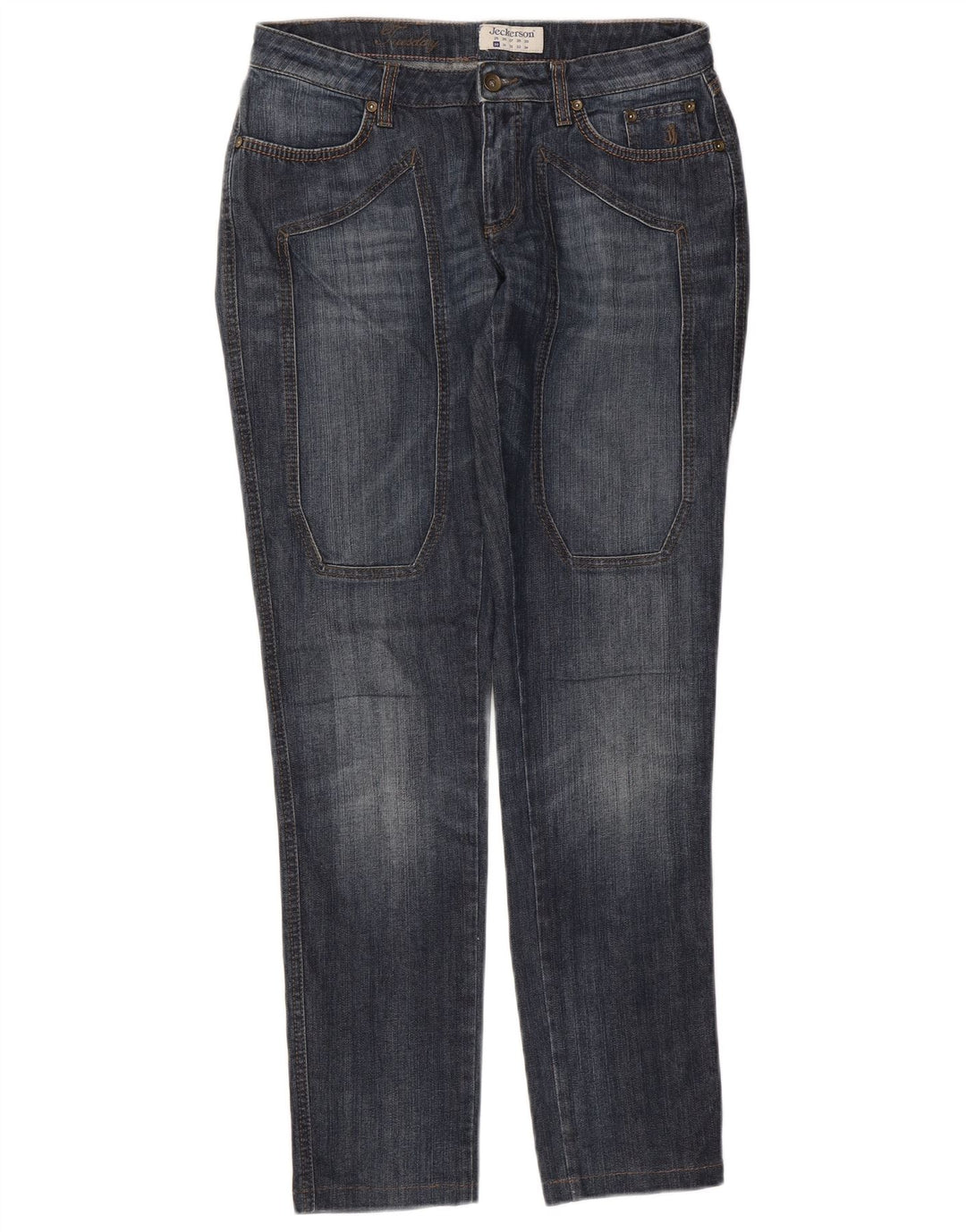 Jeckerson Womens Slim Jeans W30 L32 Navy Blue Cotton