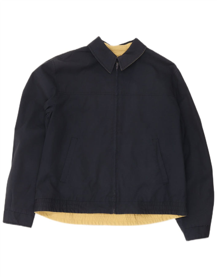 Vintage hombres bomber chaqueta Reino Unido 38 medio azul marino