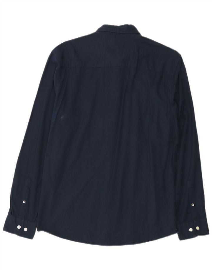 Jack & Jones Herrenhemd aus mittelblauer Baumwolle in Marineblau