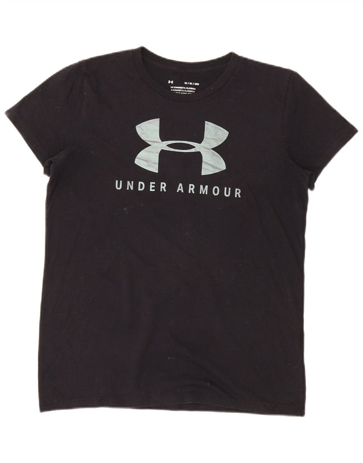 Under Armour Damen Graphic T-Shirt Top UK 12 Medium Schwarz