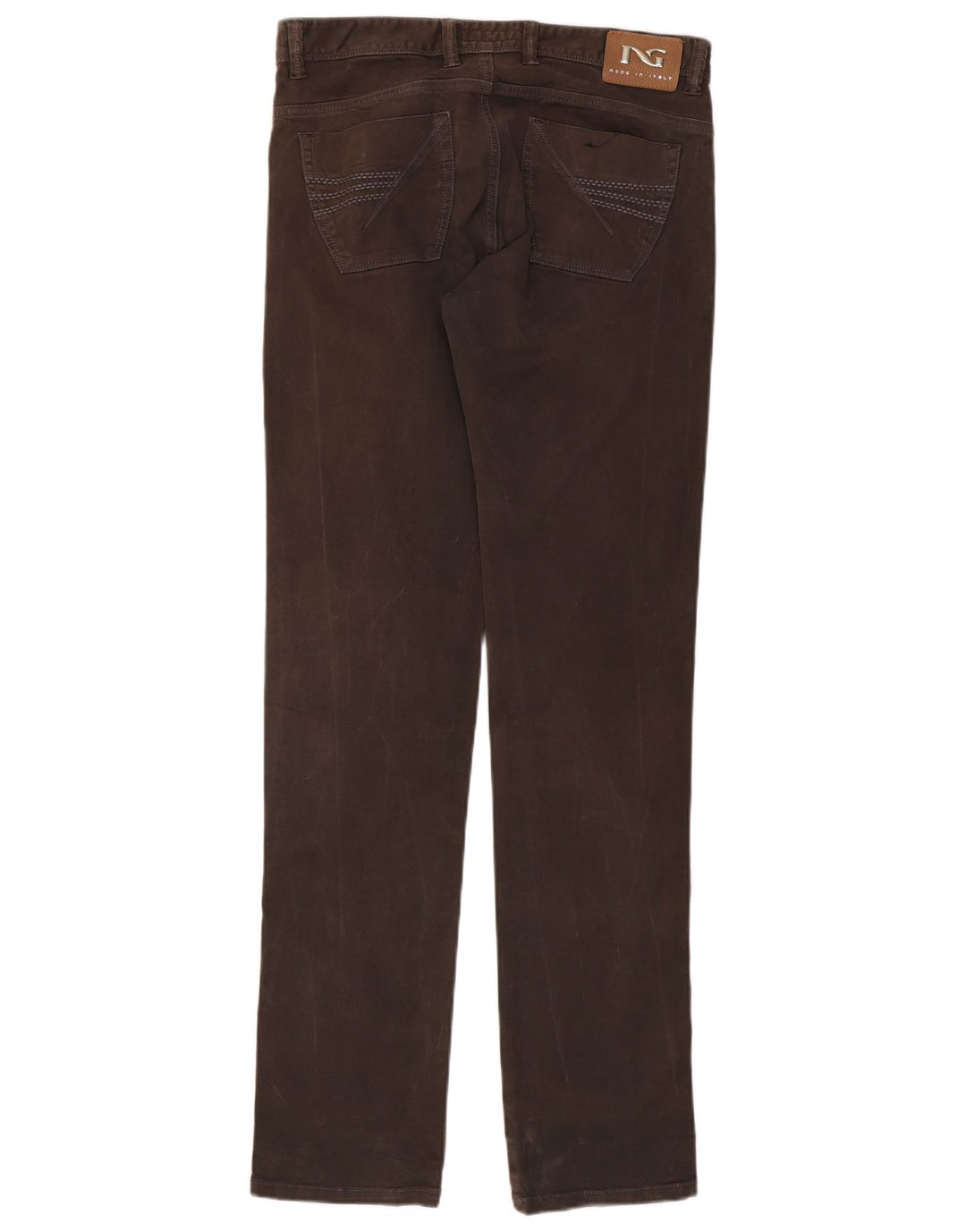 Nero Giardini Mens Straight Jeans W34 L35 Brown Cotton