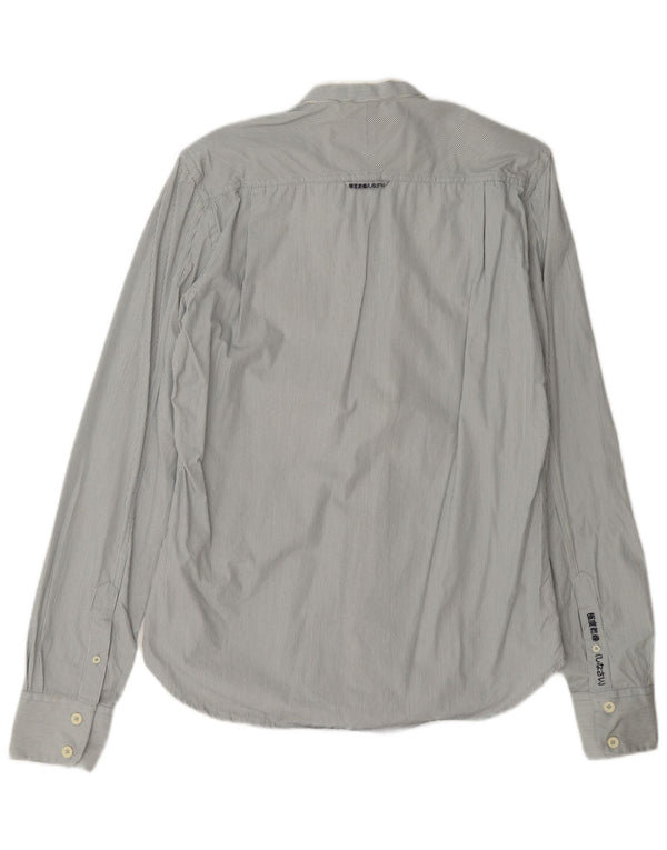 Camisa Superdry para hombre de algodón a rayas diplomáticas en gris medio