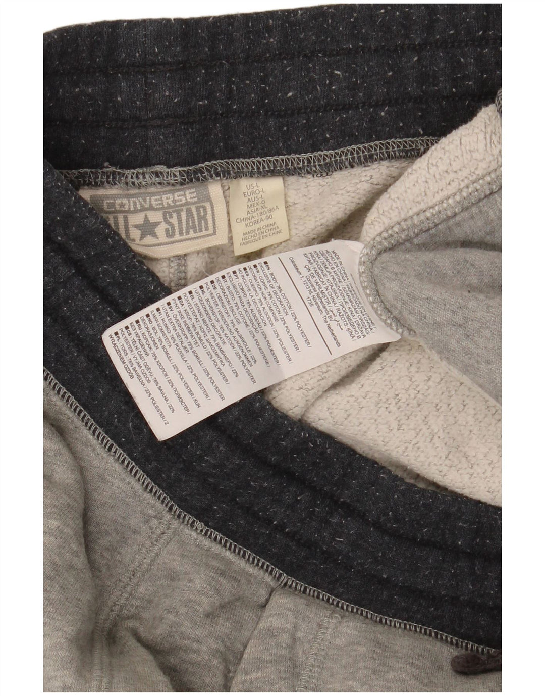 Converse Mens Tracksuit Trousers Joggers Large  Grey Cotton