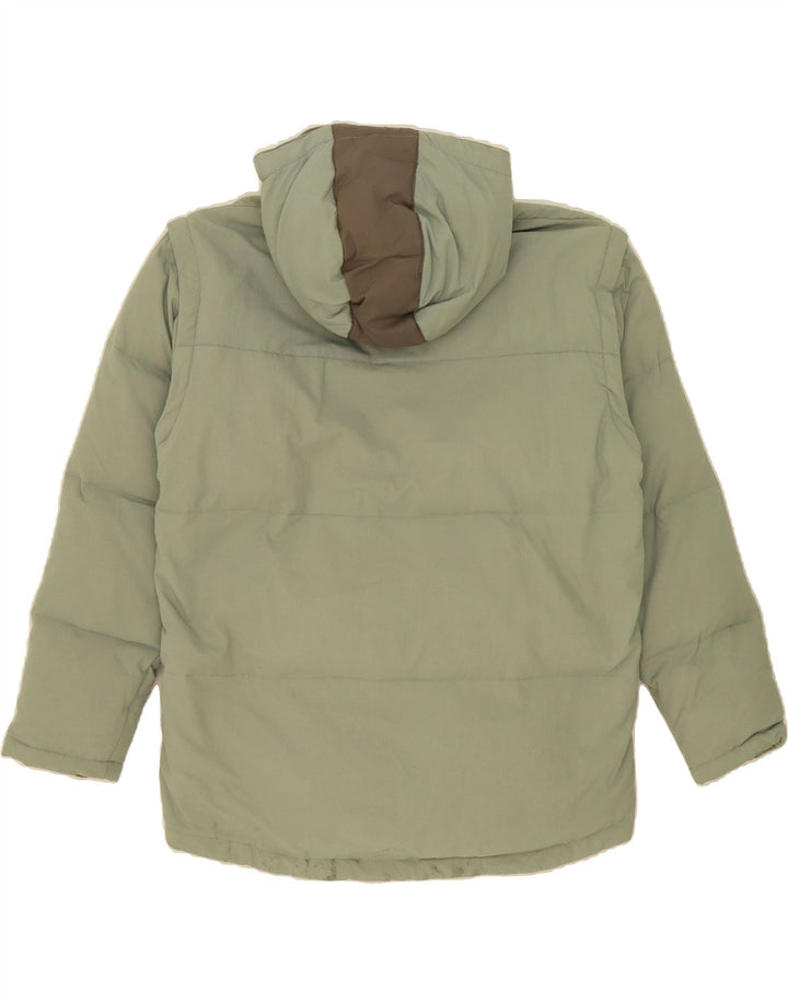 FILA Mens Hooded Padded Jacket UK 40 Large Green Colourblock Polyamide Vintage Fila and Second-Hand Fila from Messina Hembry 