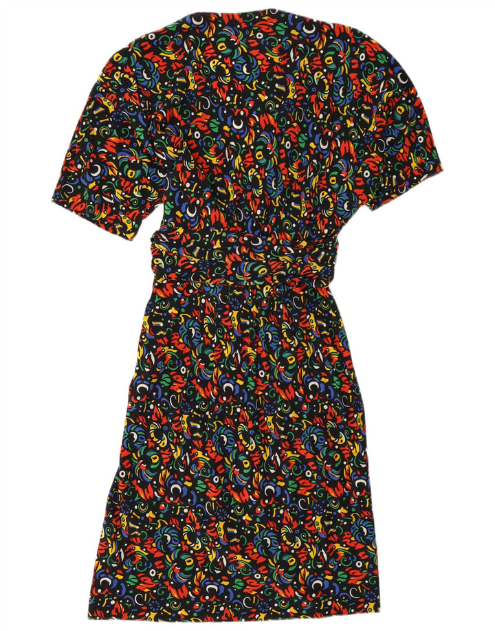 Vintage Womens Sheath Dress IT 46 Large Multicoloured Geometric Silk