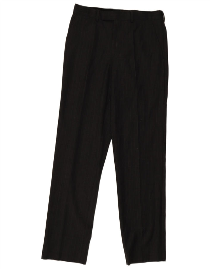 French Connection Mens Straight Suit Trousers W30 L33 Grey Striped Wool