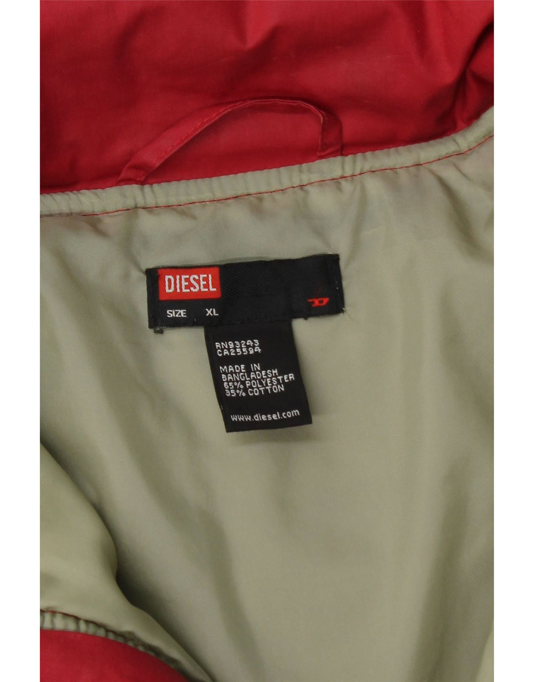 Giacca imbottita da uomo Diesel UK 42 XL poliestere rosso