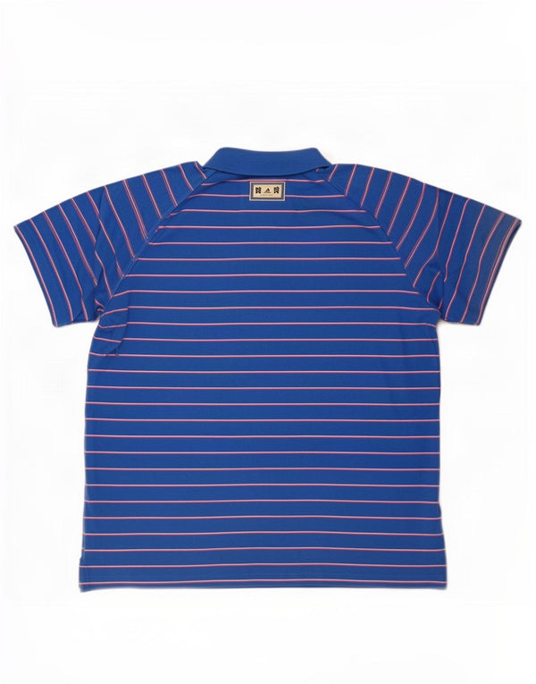 Adidas Herren Poloshirt XL blau gestreift Baumwolle
