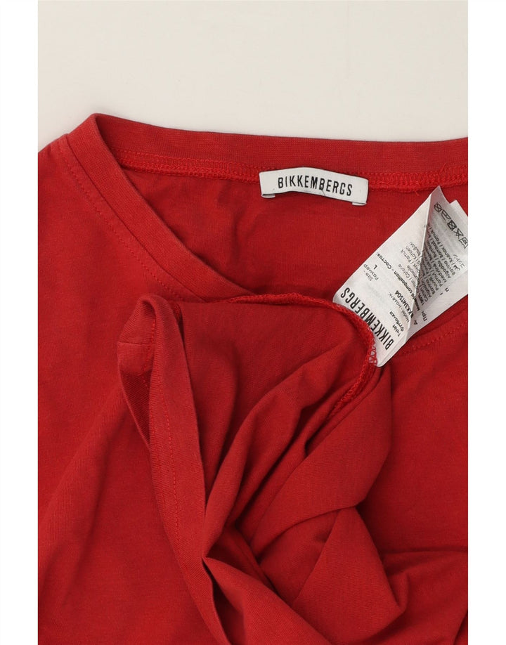 Bikkembergs Mens Graphic T-Shirt Top Large Red Cotton