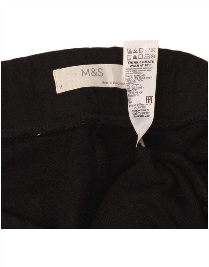 Marks & Spencer Ανδρική φόρμα παντελόνι Joggers Μεσαίο μαύρο βαμβακερό