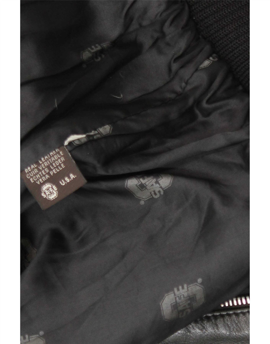 Vintage Herre Military Leather Flight Aviator Jacket UK 38 Medium Black