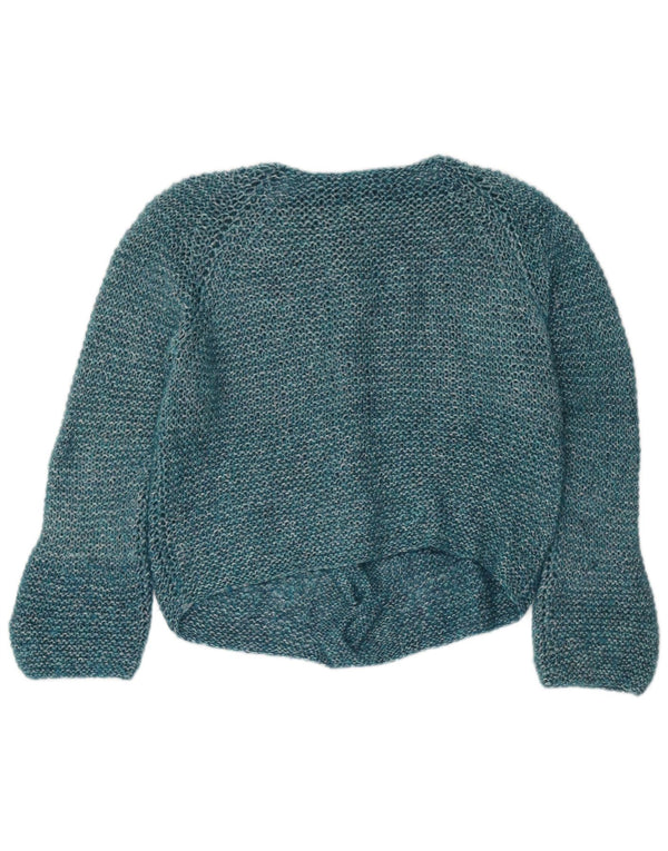 Maglione maglione vintage da donna con scollo a barca UK 16 grande blu
