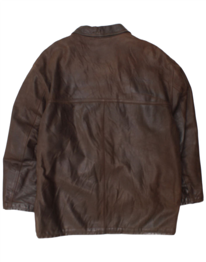 Vintage Herren Ledermantel UK 38 Mittelbraunes Leder