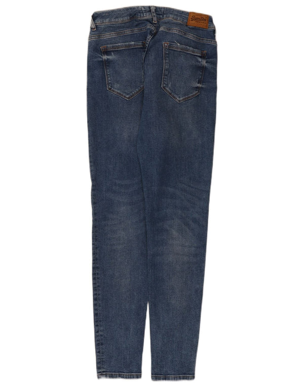 Superdry Damen Cassie Skinny Jeans W32 L30 Blaue Baumwolle