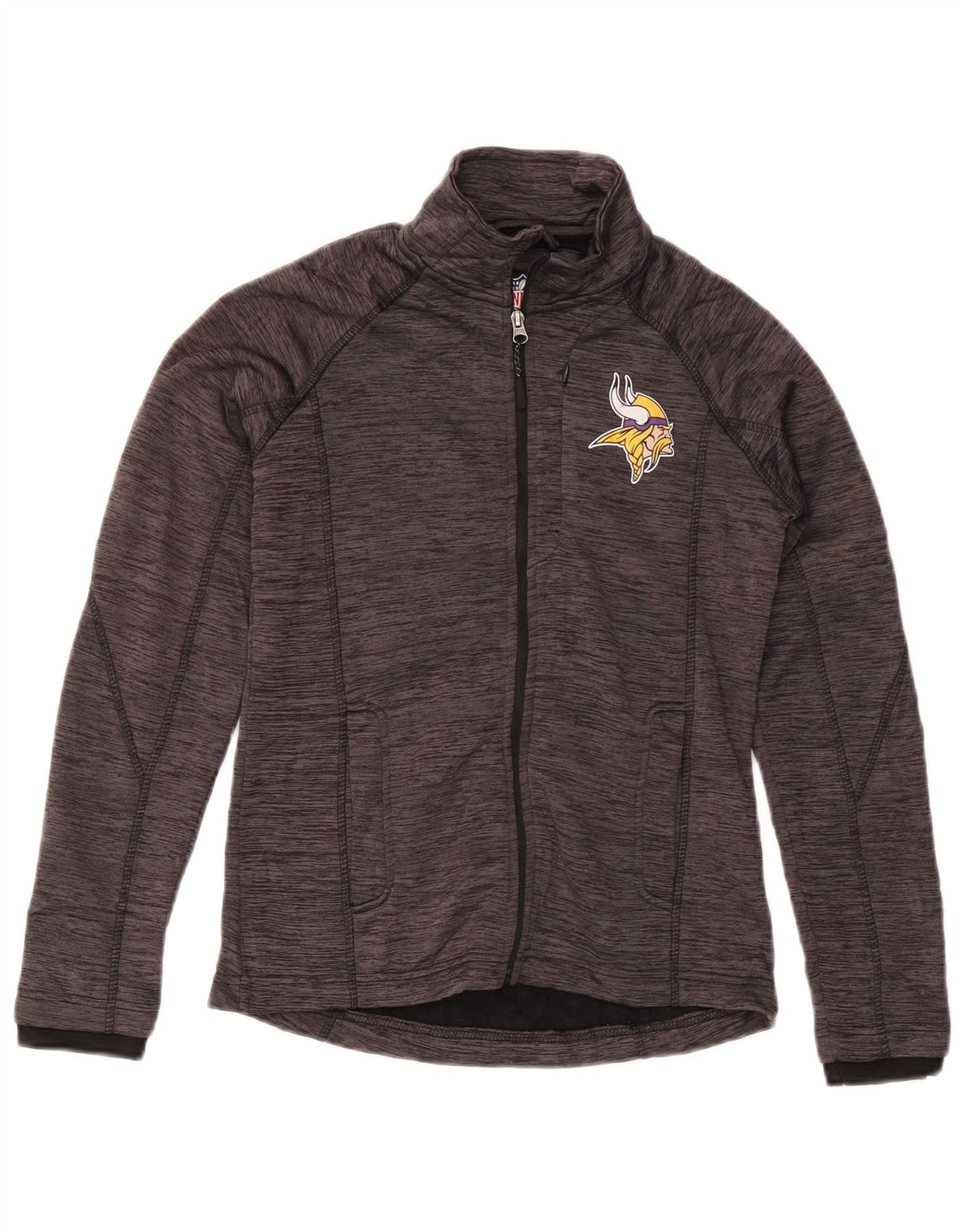 NFL Womens Minnesota Vikings Tracksuit Top Jacket UK 10 Small Grey Flecked