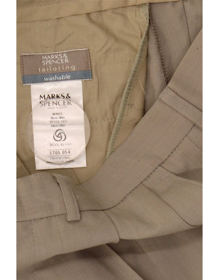 Calça masculina Marks & Spencer com pegged suit W30 L29 poliéster bege